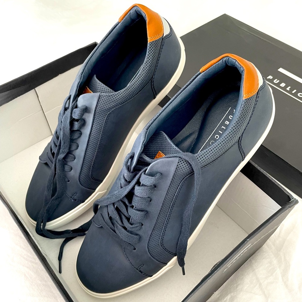 Public Opinion - Leather Navy & Brown - Size: 10